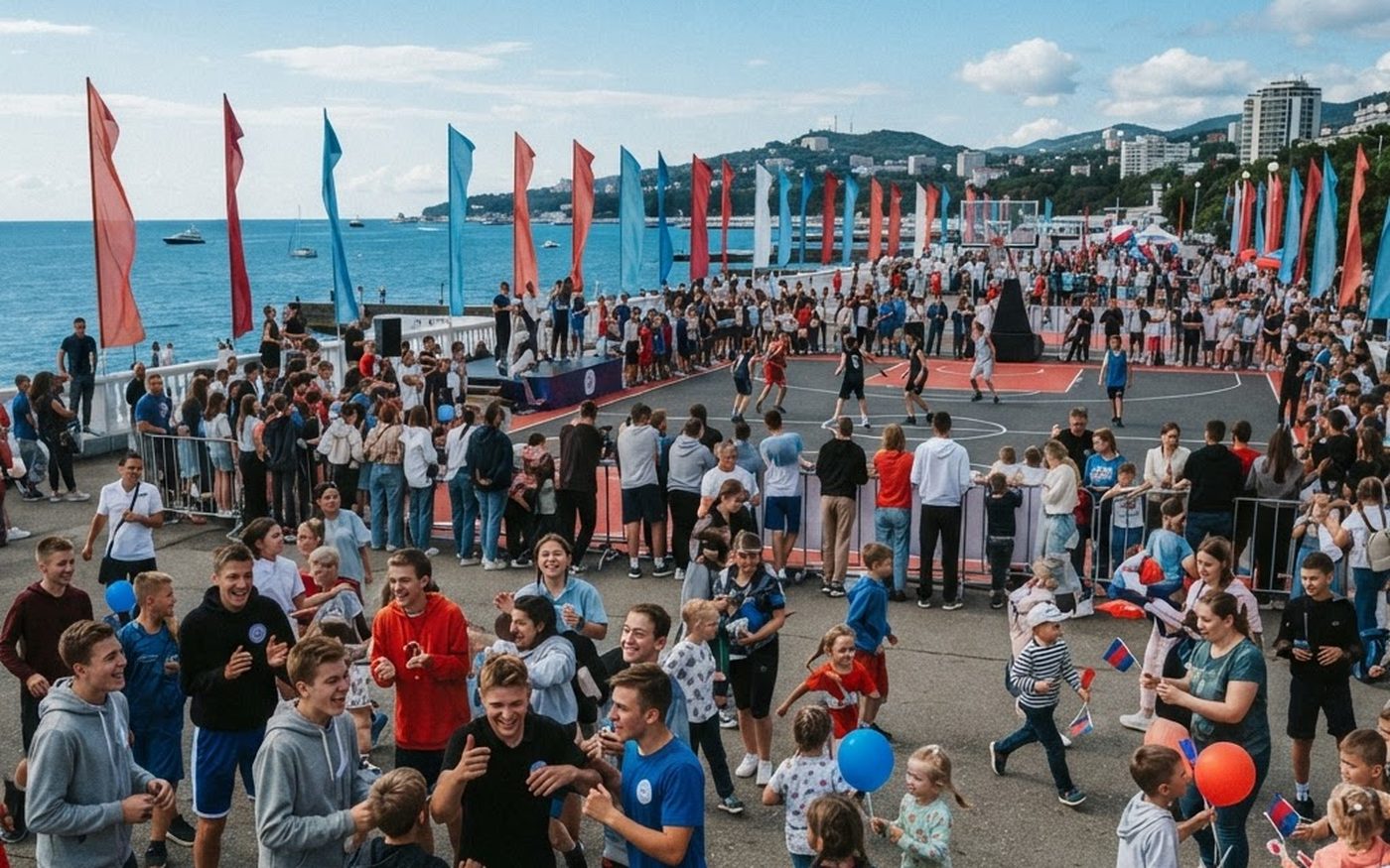 Городской спортивный праздник, участники и зрители